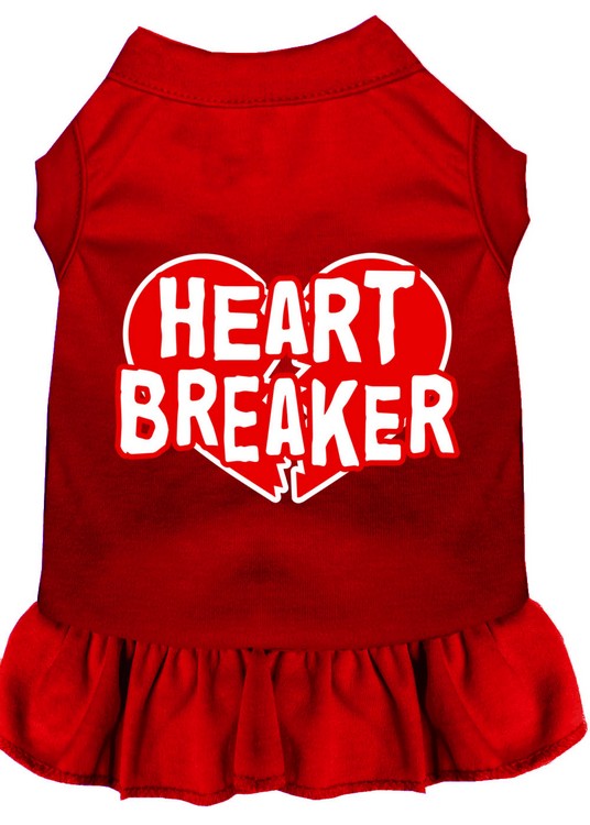 Heart Breaker Screen Print Dress Red Med